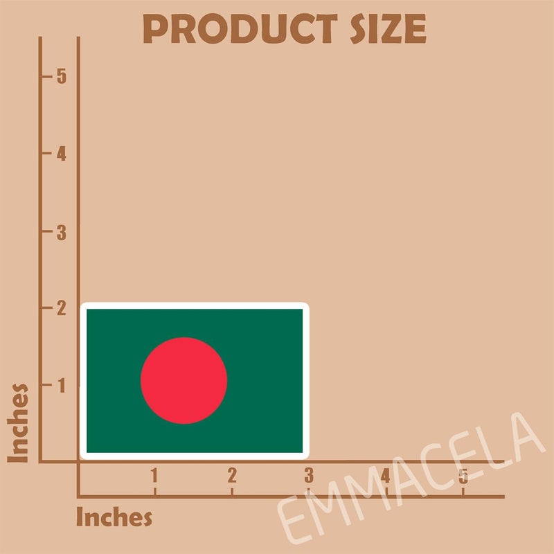 EMMACELA (3PCS) Bangladesh Flag stickers, Countries Flag Stickers - Waterproof Vinyl Decals For Laptops, Tumblers, Water Bottles, Books, Scrapbooks, Size 3 x 2 Inch - Image 2